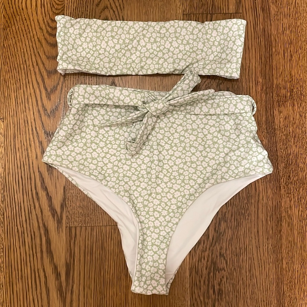 Charlie Holiday Light green floral bikini